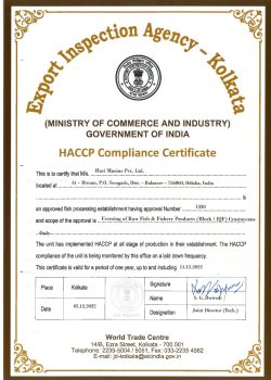 HACCP COMPLIANCE CERTIFICATE